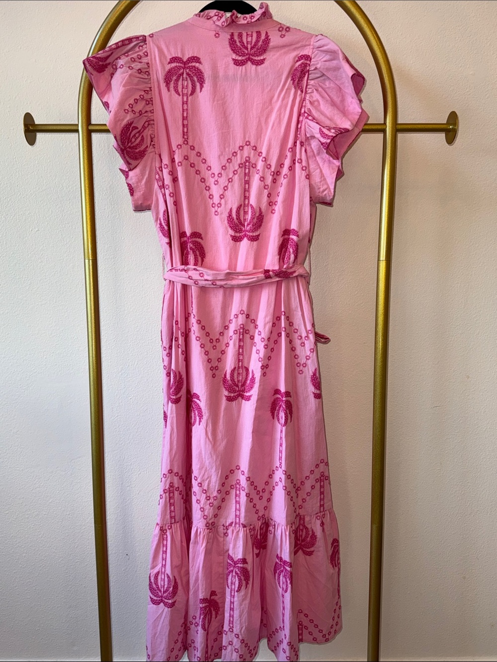 entro Pink Printed Tie-Waist Maxi Dress - Picture 2 of 2